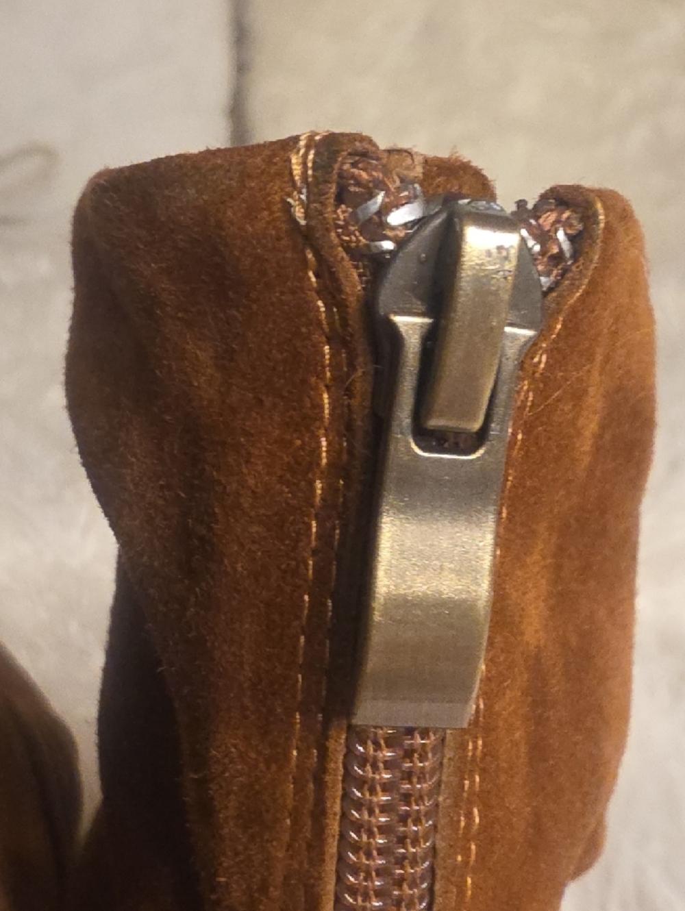 Antelope Brown Suede Ruffled Ankle Bootie Size 38 EU 2.5 Inches Heel NWOT - Picture 7 of 15